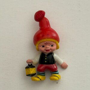 Vintage Tomtebarn Nisse (Gnome) By Karen Kjærsgaard Red Hat Yellow Boots Toy